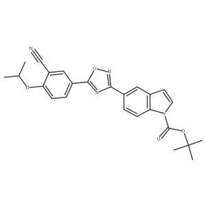 tert-butyl 5-(5-(3-cyano-4-isopropoxyphenyl)-1,2,4-oxadiazol-3-yl)-1H-indole-1-carboxylate Structure