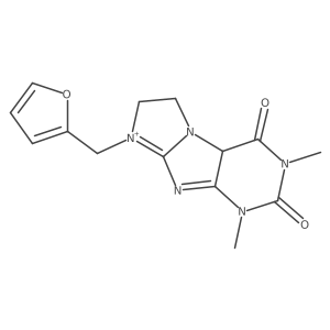 6-(furan-2-ylmethyl)-2,4-dimethyl-8,9a-dihydro-7H-purino[7,8-a]imidazol-6-ium-1,3-dione结构式
