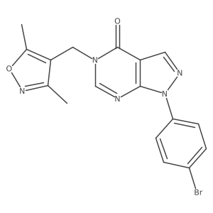 1-(4-bromophenyl)-5-[(3,5-dimethyl-1,2-oxazol-4-yl)methyl]-1,5-dihydro-4H-pyrazolo[3,4-d]pyrimidin-4-one结构式