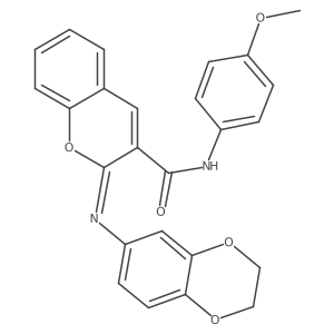 (2Z)-2-(2,3-dihydro-1,4-benzodioxin-6-ylimino)-N-(4-methoxyphenyl)-2H-chromene-3-carboxamide Structure