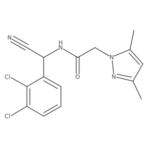 N-[cyano(2,3-dichlorophenyl)methyl]-2-(3,5-dimethyl-1H-pyrazol-1-yl)acetamide结构式