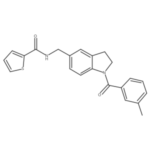 N-[[1-(3-Methylbenzoyl)-5-indolinyl]methyl]thiophene-2-carboxamide结构式