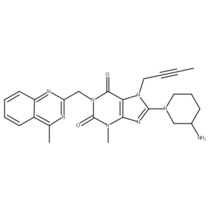 8-(3-aminopiperidin-1-yl)-7-(but-2-yn-1-yl)-3-methyl-1-((4-methylquinazolin-2-yl)methyl)-1H-purine-2,6(3H,7H)-dione结构式