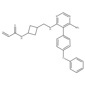 N-(3-(((6-amino-5-(4-phenoxyphenyl)pyrimidin-4-yl)amino)methyl)cyclobutyl)acrylamide结构式