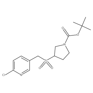 (S)-tert-butyl 3-(((6-chloropyridin-3-yl)methyl)sulfonyl)pyrrolidine-1-carboxylate Structure