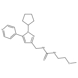 1-((1-cyclopentyl-5-(pyridin-4-yl)-1H-pyrazol-3-yl)methyl)-3-(2-methoxyethyl)urea Structure