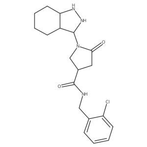 1-(2,3,3a,4,5,6,7,7a-octahydro-1H-indazol-3-yl)-N-[(2-chlorophenyl)methyl]-5-oxopyrrolidine-3-carboxamide Structure