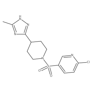 2-Chloro-5-[4-(5-methyl-1H-1,2,4-triazol-3-yl)piperidin-1-yl]sulfonylpyridine结构式