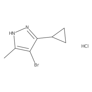4-Bromo-5-cyclopropyl-3-methyl-1H-pyrazole hydrochloride结构式