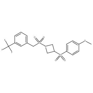 3-((4-Methoxyphenyl)sulfonyl)-1-((3-(trifluoromethyl)benzyl)sulfonyl)azetidine结构式