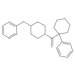 (4-phenyltetrahydro-2H-pyran-4-yl)(4-(pyridazin-3-yloxy)piperidin-1-yl)methanone结构式