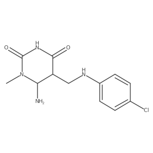 6-Amino-5-[(4-chloroanilino)methyl]-1-methyl-1,3-diazinane-2,4-dione结构式