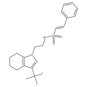 (E)-2-phenyl-N-(2-(3-(trifluoromethyl)-4,5,6,7-tetrahydro-1H-indazol-1-yl)ethyl)ethenesulfonamide结构式