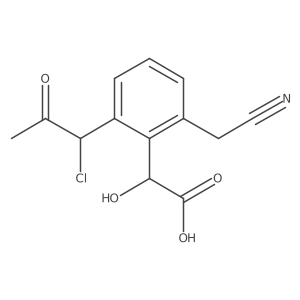 2-(1-Chloro-2-oxopropyl)-6-(cyanomethyl)mandelic acid Structure