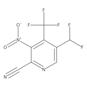 5-(difluoromethyl)-3-nitro-4-(trifluoromethyl)pyridine-2-carbonitrile Structure