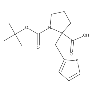 Boc-(R)-alpha-(2-thiophenylmethyl)proline Structure