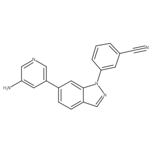 3-(6-(5-aminopyridin-3-yl)-1H-indazol-1-yl)benzonitrile结构式