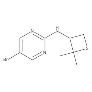 5-Bromo-N-(2,2-dimethylthietan-3-yl)pyrimidin-2-amine结构式