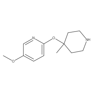 5-Methoxy-2-[(4-methylpiperidin-4-yl)oxy]pyridine结构式