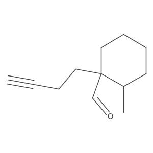1-(But-3-yn-1-yl)-2-methylcyclohexane-1-carbaldehyde结构式