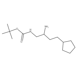 tert-butyl N-(2-amino-4-cyclopentylbutyl)carbamate结构式