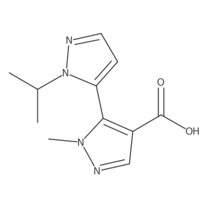 1-methyl-5-[1-(propan-2-yl)-1H-pyrazol-5-yl]-1H-pyrazole-4-carboxylic acid Structure