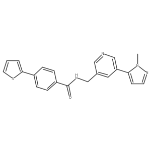 N-{[5-(1-methyl-1H-pyrazol-5-yl)pyridin-3-yl]methyl}-4-(thiophen-2-yl)benzamide结构式