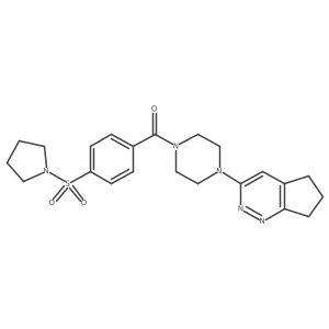 (4-(6,7-dihydro-5H-cyclopenta[c]pyridazin-3-yl)piperazin-1-yl)(4-(pyrrolidin-1-ylsulfonyl)phenyl)methanone Structure