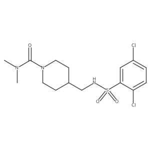 4-((2,5-dichlorophenylsulfonamido)methyl)-N,N-dimethylpiperidine-1-carboxamide结构式