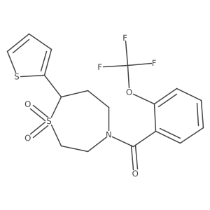 (1,1-Dioxido-7-(thiophen-2-yl)-1,4-thiazepan-4-yl)(2-(trifluoromethoxy)phenyl)methanone Structure