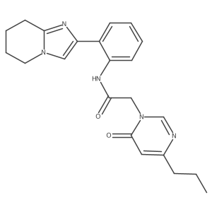 N-(2-{5H,6H,7H,8H-imidazo[1,2-a]pyridin-2-yl}phenyl)-2-(6-oxo-4-propyl-1,6-dihydropyrimidin-1-yl)acetamide结构式