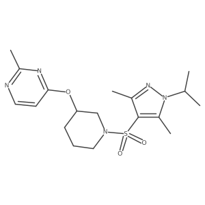 4-((1-((1-isopropyl-3,5-dimethyl-1H-pyrazol-4-yl)sulfonyl)piperidin-3-yl)oxy)-2-methylpyrimidine Structure