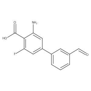 2-Amino-6-fluoro-4-(3-formylphenyl)benzoic acid Structure