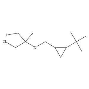 1-Tert-butyl-2-{[(1-chloro-3-iodo-2-methylpropan-2-yl)oxy]methyl}cyclopropane Structure
