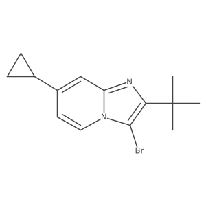 3-Bromo-2-tert-butyl-7-cyclopropylimidazo[1,2-a]pyridine结构式
