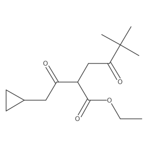 Ethyl 2-(2-cyclopropylacetyl)-5,5-dimethyl-4-oxohexanoate结构式