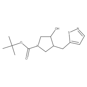 Tert-butyl 3-hydroxy-4-[(1,2-thiazol-5-yl)methyl]pyrrolidine-1-carboxylate结构式