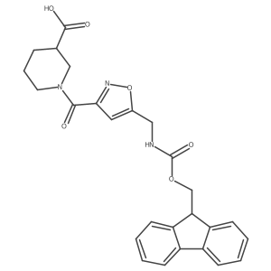 (3R)-1-{5-[({[(9H-fluoren-9-yl)methoxy]carbonyl}amino)methyl]-1,2-oxazole-3-carbonyl}piperidine-3-carboxylic acid Structure