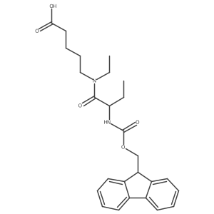 5-[(2R)-N-ethyl-2-({[(9H-fluoren-9-yl)methoxy]carbonyl}amino)butanamido]pentanoic acid结构式