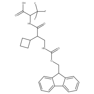 2-[2-cyclobutyl-3-({[(9H-fluoren-9-yl)methoxy]carbonyl}amino)propanamido]-3,3,3-trifluoropropanoic acid Structure