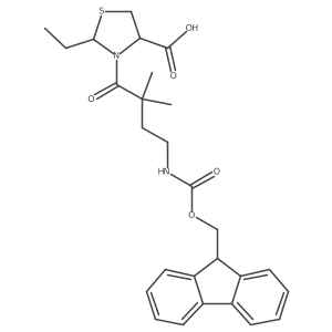 2-ethyl-3-[4-({[(9H-fluoren-9-yl)methoxy]carbonyl}amino)-2,2-dimethylbutanoyl]-1,3-thiazolidine-4-carboxylic acid Structure