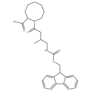 1-[4-({[(9H-fluoren-9-yl)methoxy]carbonyl}amino)-3-methylbutanoyl]azocane-2-carboxylic acid结构式