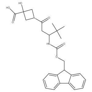 1-[3-({[(9H-fluoren-9-yl)methoxy]carbonyl}amino)-4,4-dimethylpentanoyl]-3-hydroxyazetidine-3-carboxylic acid Structure