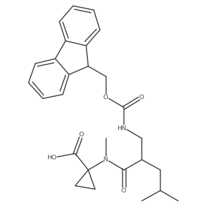 1-{2-[({[(9H-fluoren-9-yl)methoxy]carbonyl}amino)methyl]-N,4-dimethylpentanamido}cyclopropane-1-carboxylic acid Structure