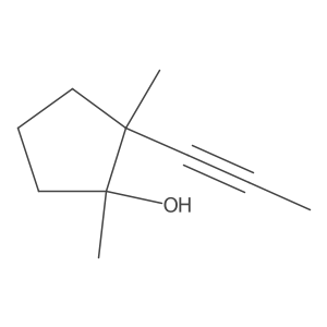 1,2-Dimethyl-2-(prop-1-yn-1-yl)cyclopentan-1-ol结构式