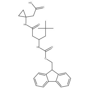 2-{1-[3-({[(9H-fluoren-9-yl)methoxy]carbonyl}amino)-5,5-dimethylhexanamido]cyclopropyl}acetic acid Structure