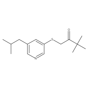 3,3-Dimethyl-1-{[5-(2-methylpropyl)pyridin-3-yl]sulfanyl}butan-2-one结构式