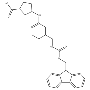 3-{3-[({[(9H-fluoren-9-yl)methoxy]carbonyl}amino)methyl]pentanamido}cyclopentane-1-carboxylic acid Structure