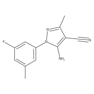 5-Amino-1-(3-fluoro-5-methylphenyl)-3-methyl-1H-pyrazole-4-carbonitrile结构式