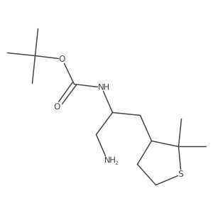 tert-butyl N-[1-amino-3-(2,2-dimethylthiolan-3-yl)propan-2-yl]carbamate结构式
